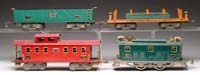 Appraisal: AMERICAN FLYER STANDARD GAUGE ELECTRIC LOCOMOTIVE W THREE FREIGHT CARS