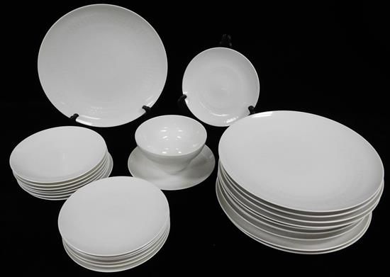 Appraisal: Rosenthal Classic Rose partial dinner set white ground with raised