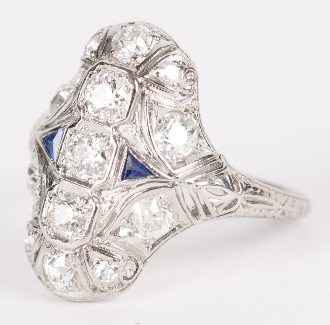 Appraisal: A Diamond Ring set in kt white gold a filigree