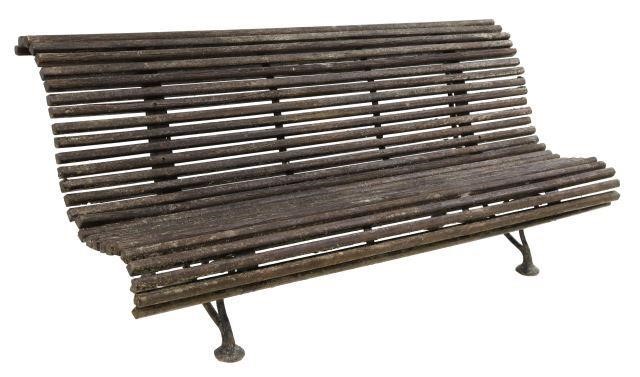 Appraisal: French garden or park bench early th c slatted s-curve