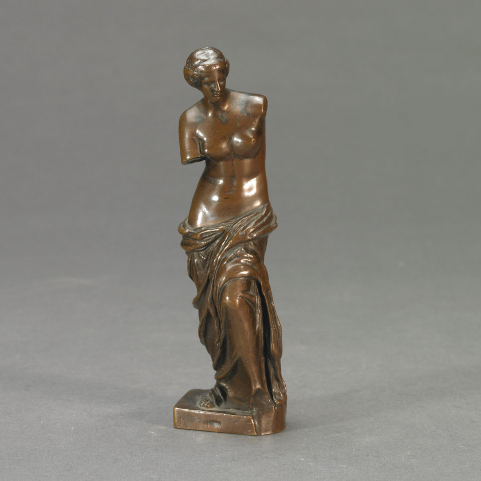 Appraisal: Small Patinated Bronze Model of the Venus de Milo th