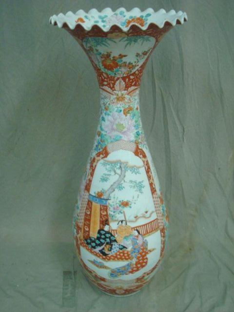 Appraisal: Asian Porcelain Vase with Ruffled Rim From a Purchase home