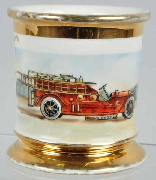 Appraisal: Hook Ladder Fire Truck Shaving Mug Description Nice image of