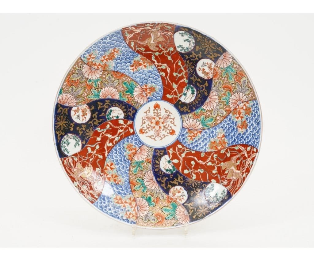 Appraisal: Large colorful Japanese Imari charger th c h x dia