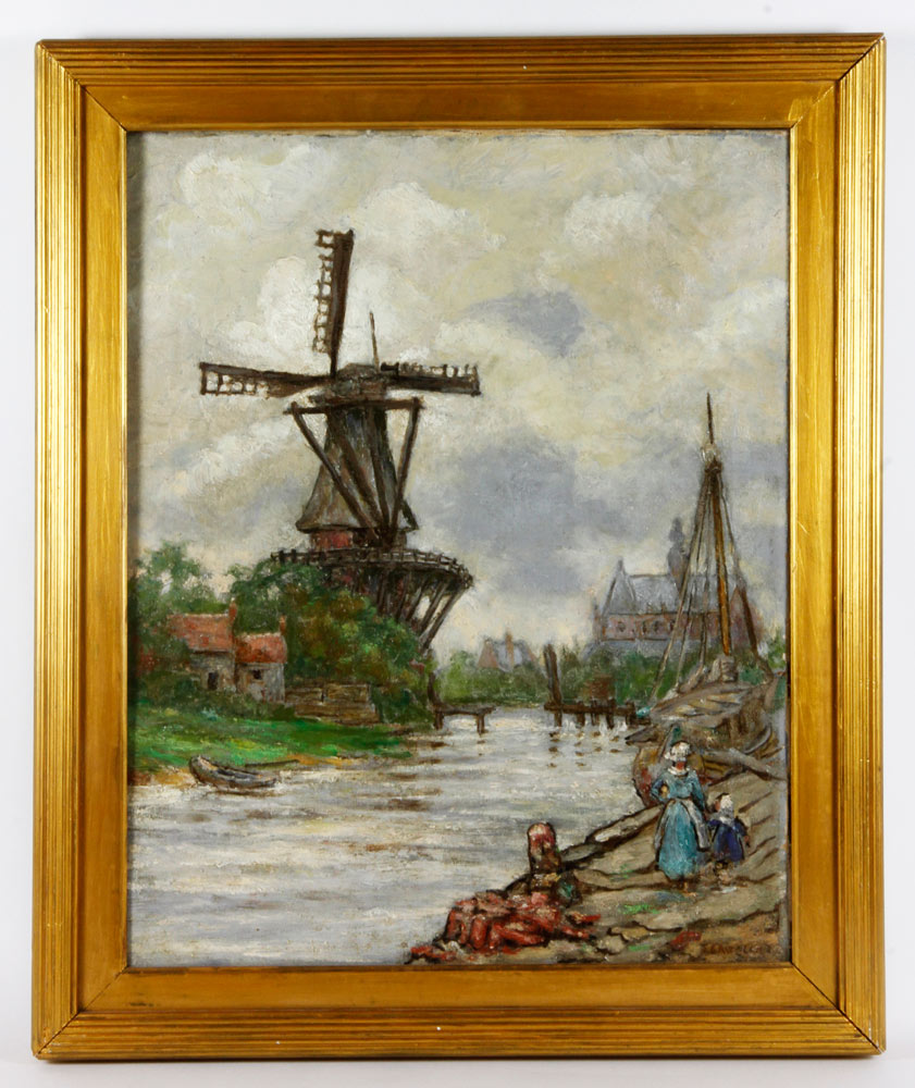 Appraisal: - Castello Landscape with Windmill O C Eugene Castello -