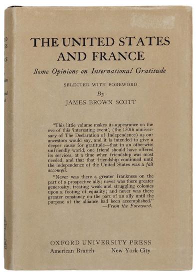 Appraisal: SCOTT James Brown The United States and France - Some