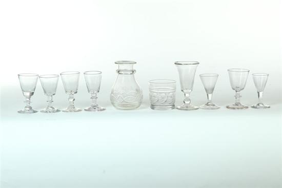 Appraisal: BLOWN AND CUT CARAFE AND WHISKEY GLASS American st half-