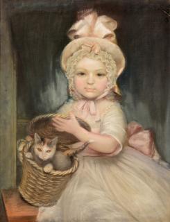 Appraisal: Portrait of a Girl with Kitten English School late th