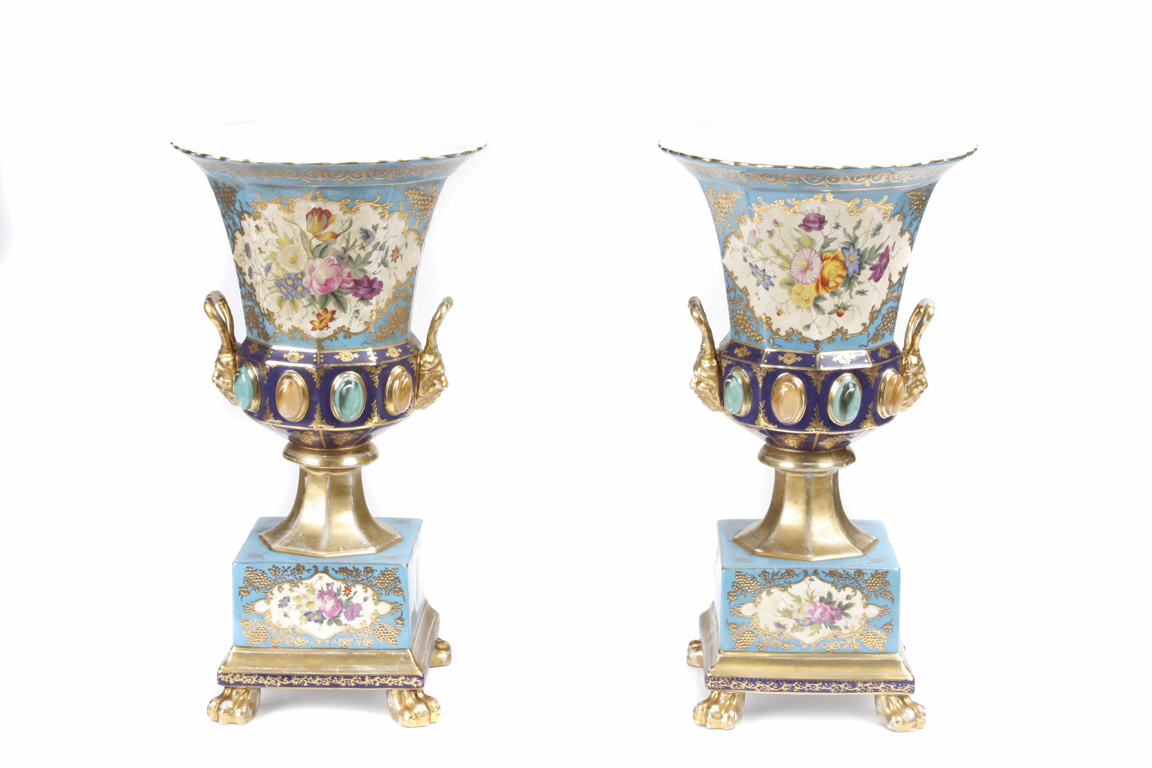 Appraisal: A pair of Continental Rococo style parcel gilt paint decorated