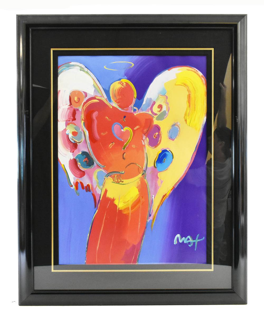 Appraisal: PETER MAX GERMAN AMERICAN B Angel with Red Heart Signed