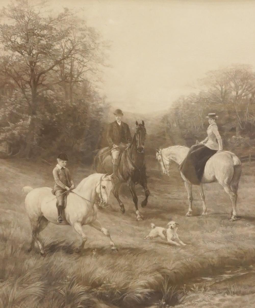 Appraisal: Reproduction Print of 'His First Ride' Framed x in x