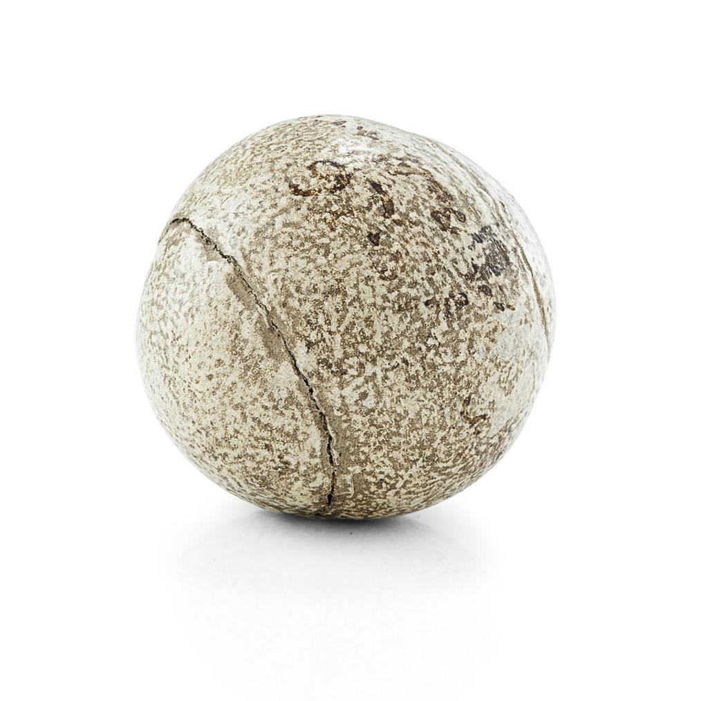 Appraisal: A SMALL FEATHER-FILLED GOLF BALL BY WILLIAM GOURLAY CIRCA Stamped