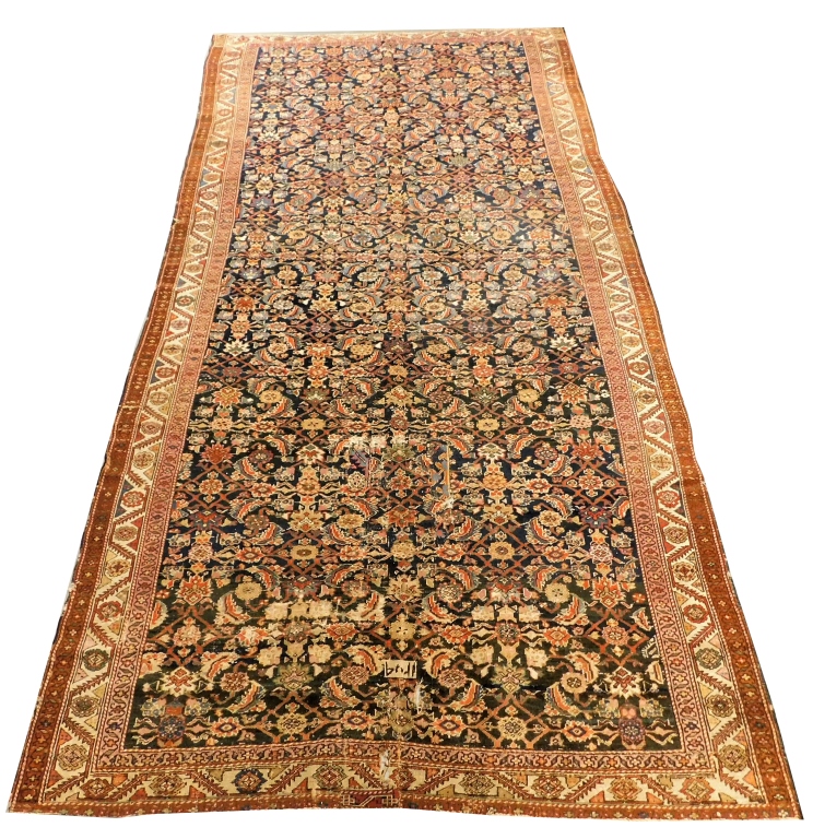 Appraisal: MIDDLE EASTERN BLUE TENDRIL CARPET Middle East Circa Polychromatic floral