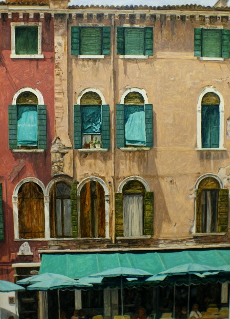 Appraisal: Ralph Wilson born Green Awnings - Venice oil on board