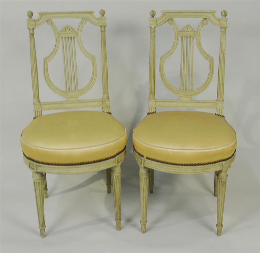 Appraisal: SET OF FOUR LOUIS XVI STYLE LYRE BACK SIDE CHAIRS