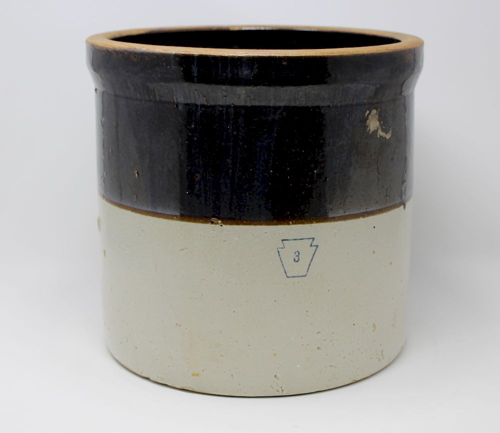 Appraisal: -Gallon Two Tone Stoneware Pot -Gallon Two Tone Stoneware Pot