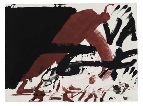 Appraisal: ANTON TAPIES Signes Negres Color aquatint carborundum x mm x