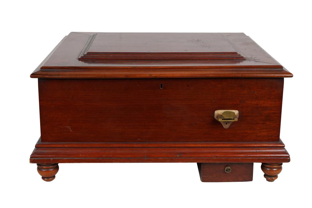 Appraisal: COIN OPERATED MUSIC BOXin mahogany case with crank inches wide