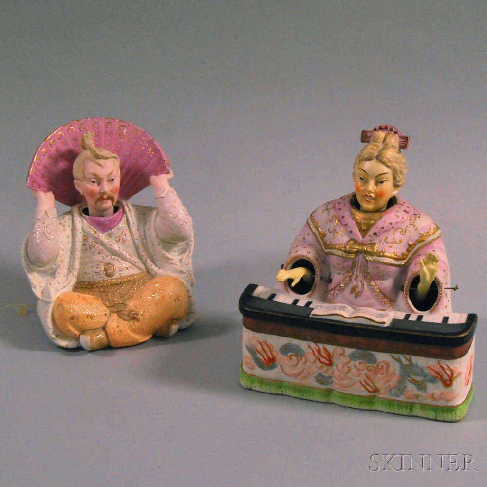 Appraisal: Bisque Porcelain Figures th th century one depicting an Oriental