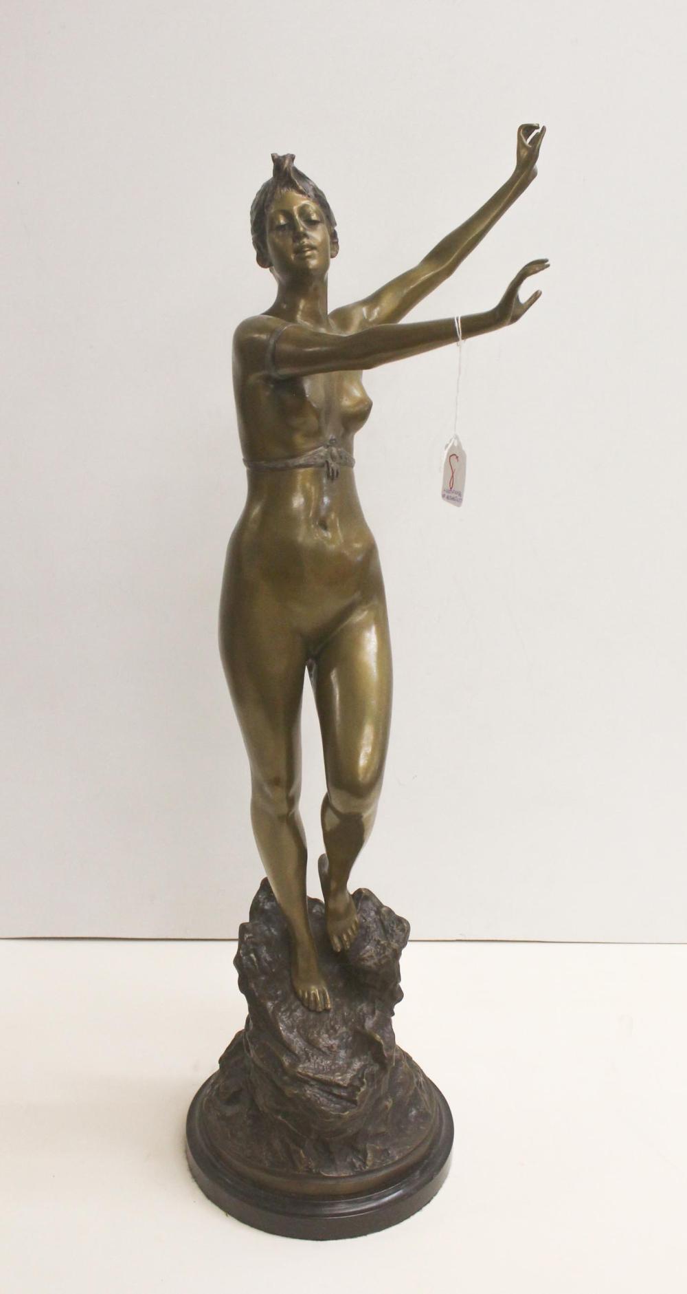 Appraisal: AFTER PAUL AICHELE - PATINATED BRONZE SCULPTURE Diane with incised