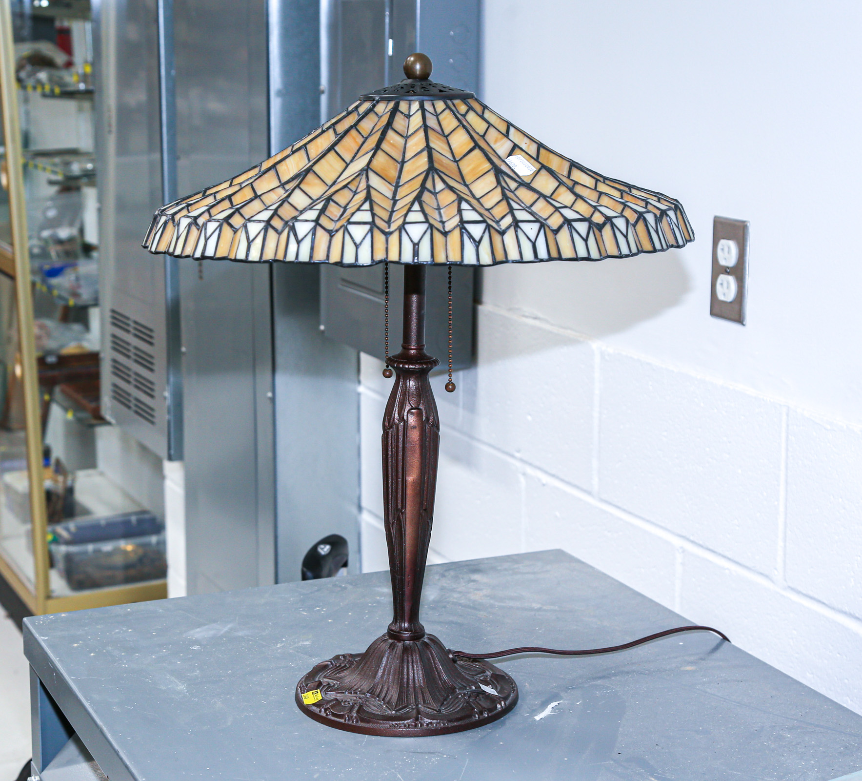 Appraisal: ART NOUVEAU TABLE LAMP st half th century patinated metal