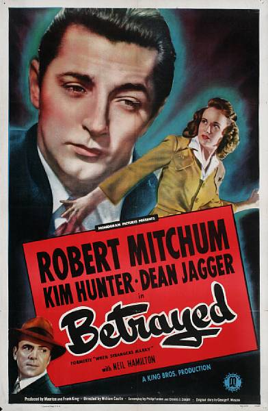 Appraisal: Betrayed aka When Strangers Marry Monogram R- one-sheet condition B-