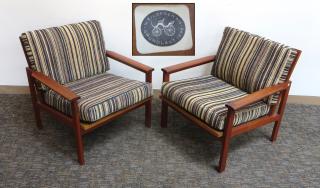 Appraisal: Pair Of Lounge Chairs By Illum Wikkelso Pair Of Lounge