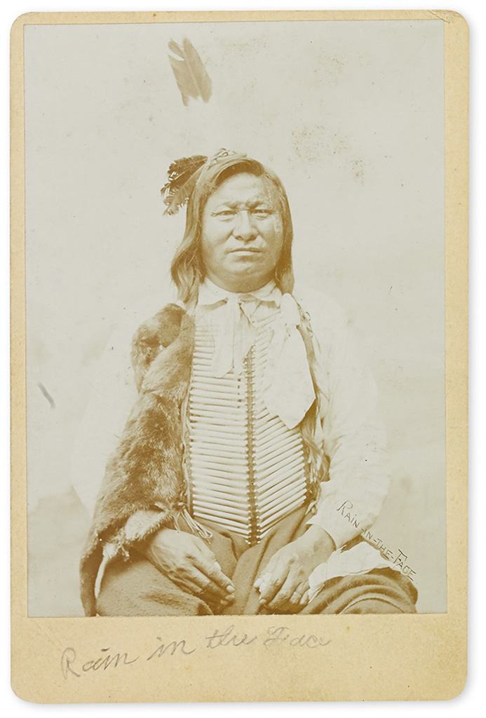 Appraisal: RAIN-IN-THE-FACE CHIEF OF THE LAKOTA Photograph Signed Rain in the