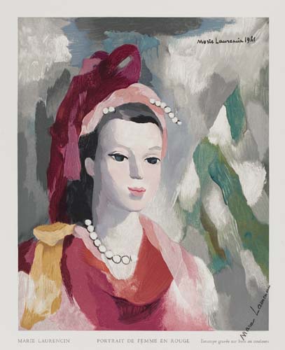 Appraisal: MARIE LAURENCIN after Portrait de Femme en rouge Color wood