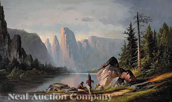 Appraisal: Harold Frank Wallace British - Hunters in the Valley oil