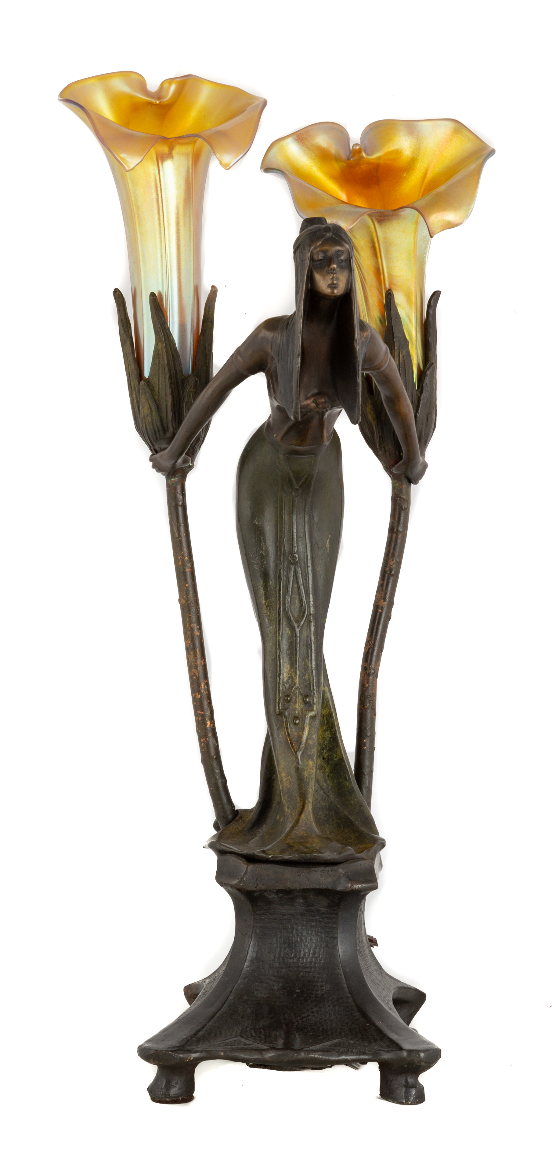 Appraisal: GUSTAV GURSCHNER AUSTRIAN - ART NOUVEAU LILY LAMP th century