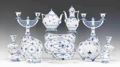 Appraisal: A Collection of Royal Copenhagen Blue Fluted Full Lace Porcelain