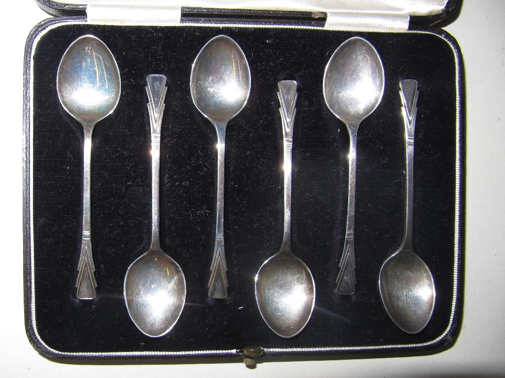 Appraisal: Cased set of six silver spoons Birmingham