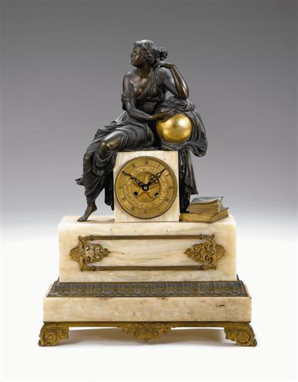 Appraisal: French bronze mounted onyx mantel clock th century The gilt