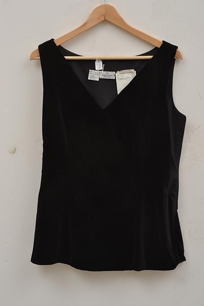 Appraisal: A BLACK EVENING TOP BY VALENTINO A BLACK EVENING TOP