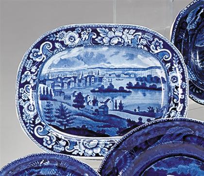 Appraisal: Historical blue transferware small platter andrew stevenson cobridge early th