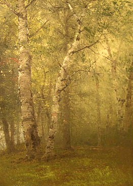 Appraisal: Attributed to Thomas Hicks - oil on canvas birches h