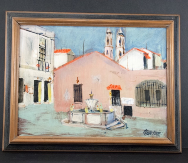 Appraisal: Street Scene by Bill Olendorf American th Century Depicting a