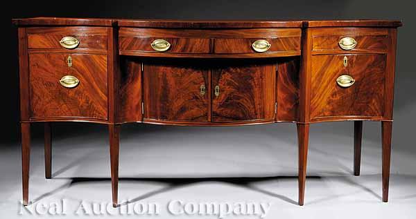 Appraisal: A Federal Cherrywood Sideboard c probably Mid-Atlantic serpentine top above