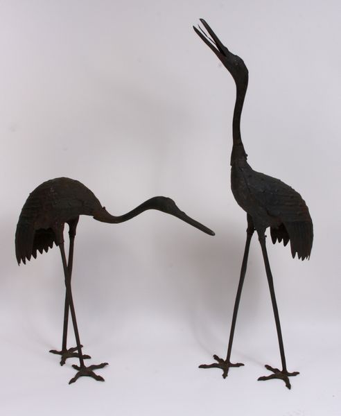 Appraisal: Pair of th or early th Century iron cranes x