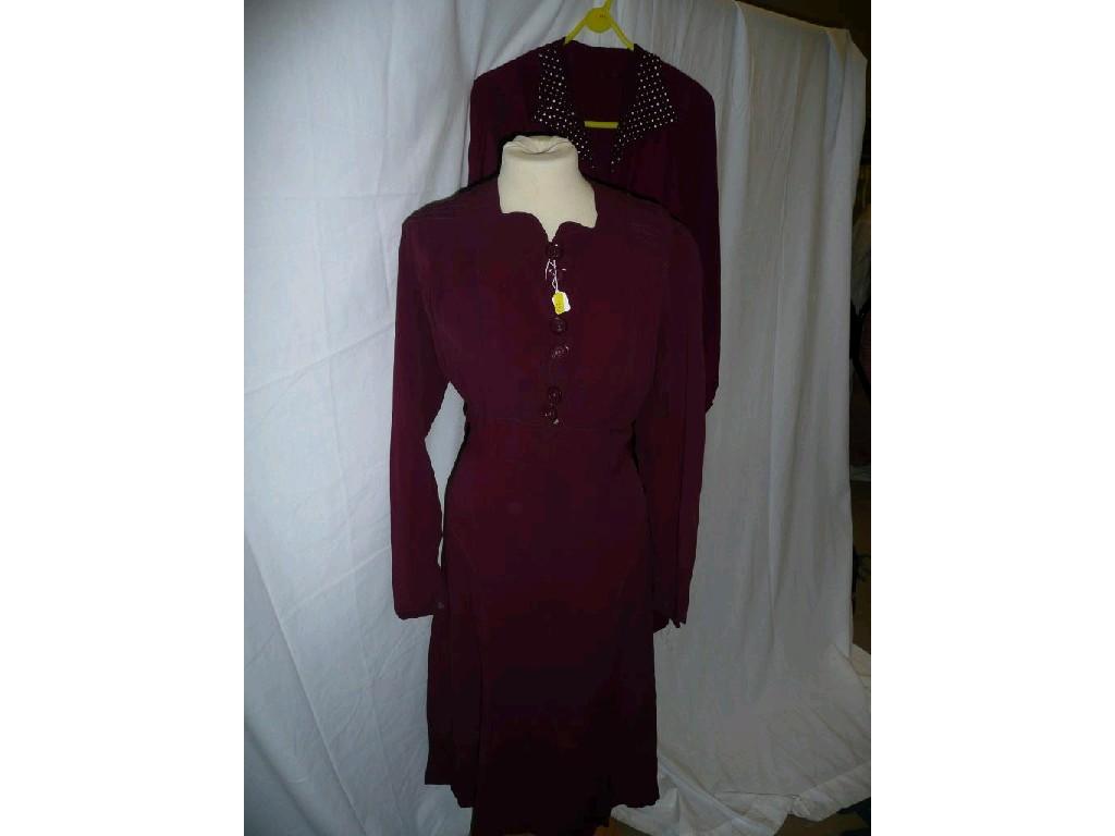 Appraisal: CC label - vintage dress bust in purple long sleeve