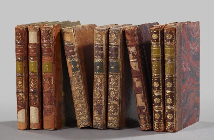 Appraisal: Twenty-One-Volume Collection of Antique Leatherbound Books comprised of a nine-volume