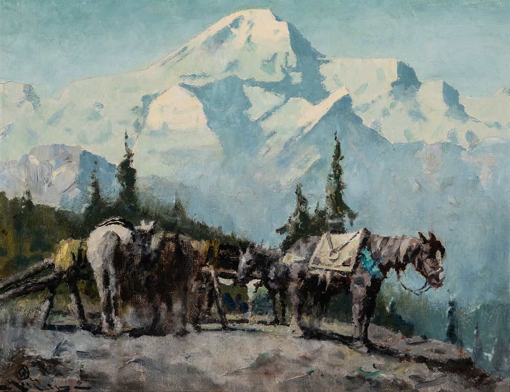 Appraisal: Eustace Paul Ziegler Packhorses and Mt McKinley Eustace Paul Ziegler