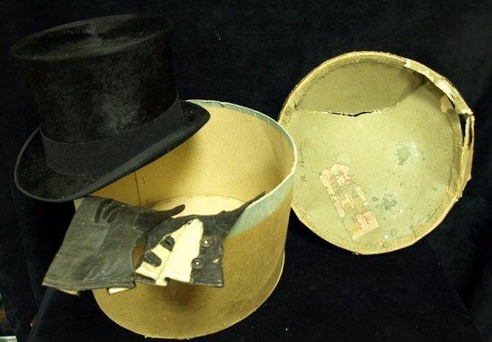 Appraisal: A black silk top hat