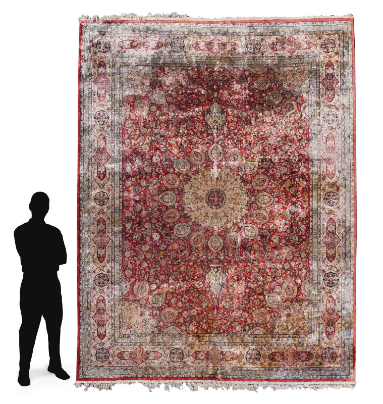 Appraisal: APPROX - YR OLD HAND KNOTTED SILK RUG ' ''