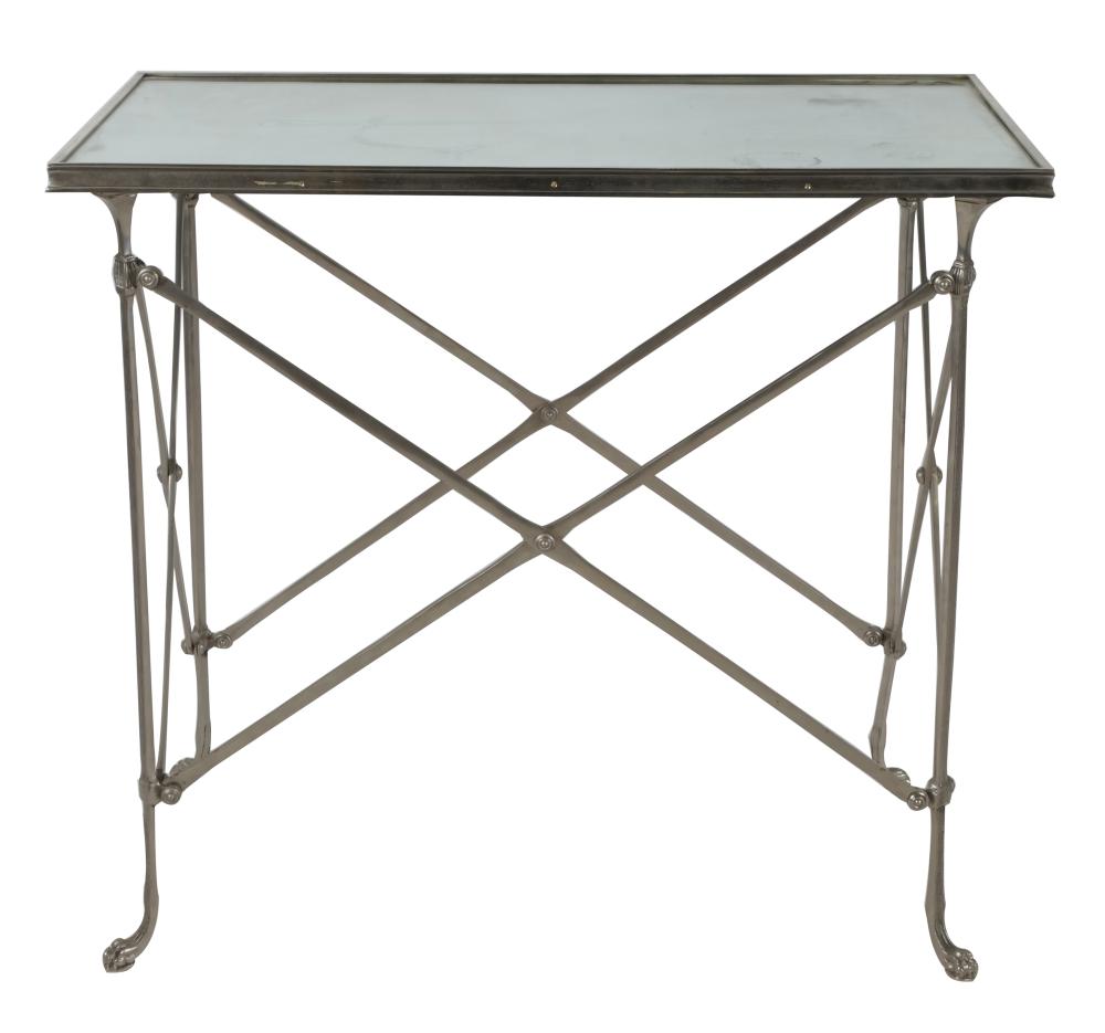 Appraisal: NEOCLASSICAL-STYLE METAL SIDE TABLEin the manner of Maison Jansen with