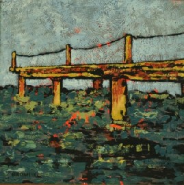 Appraisal: David Bromley born The Jetty oil on canvas signed 'BROMLEY'