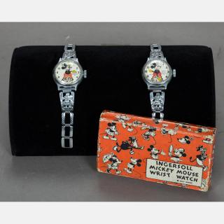 Appraisal: Two Ingersoll Mickey Mouse Wrist Watches with Original Box th