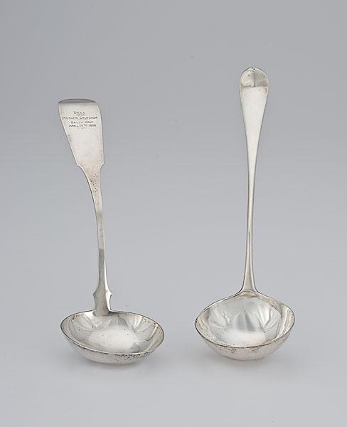 Appraisal: COIN SILVER AND STERLING LADLES lot of two American and