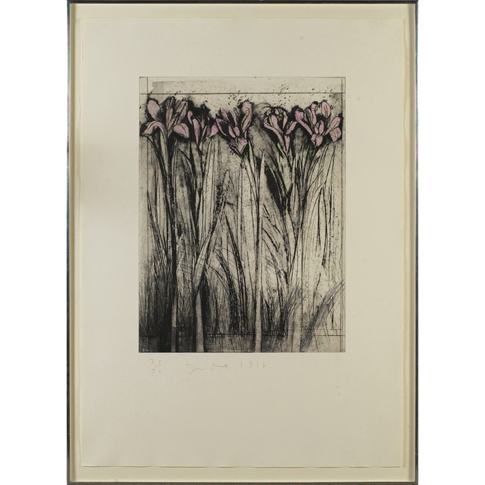 Appraisal: Jim Dine American b A Temple of Flora Iris hand-colored